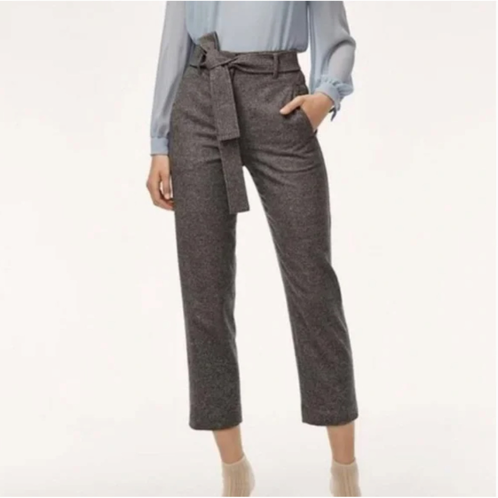 Wilfred Aritzia Jallade Tie Front Wool/Cashmere Blend Pinstripe Pants size 8
